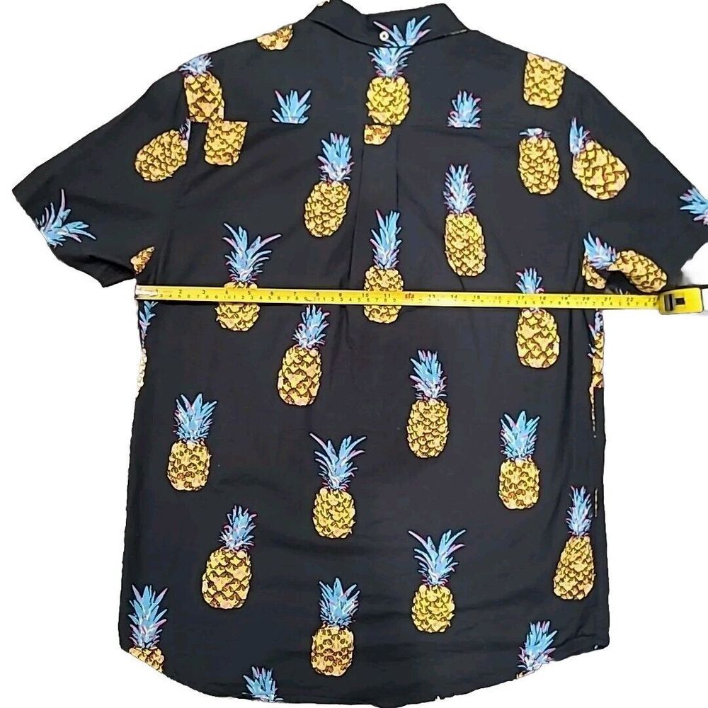 Chubbies‎ Shirt Mens L Black Pineapple Hawaiian Beach Pocket Short Sleeve Cotton - Picture 5 of 8